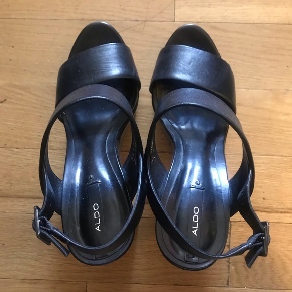 Aldo Barrantes Leather and Wood Sandal - Picture 2 of 3